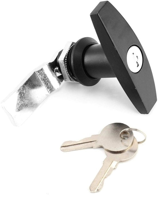 Maniglia per Porta a Mano T - Finitura in Acciaio Inox - Comprensivo di 2 Chiavi - Adatto per Caravan/Trailer - Progettata per un Design Compattato - Realizzata in Materiali Resistenti e Duraturi - Maniglia per Porta