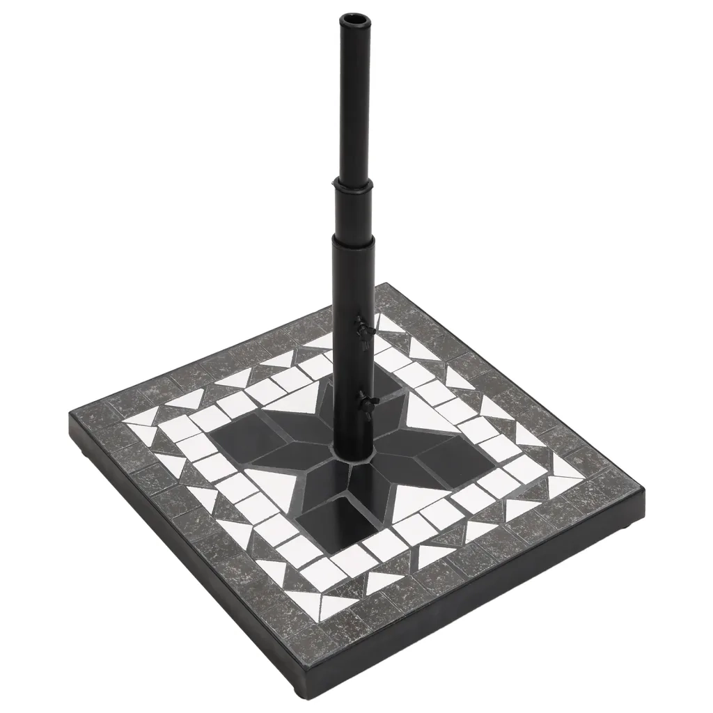 Base per Ombrellone Nero e Bianco Quadrata 12 kg 362224