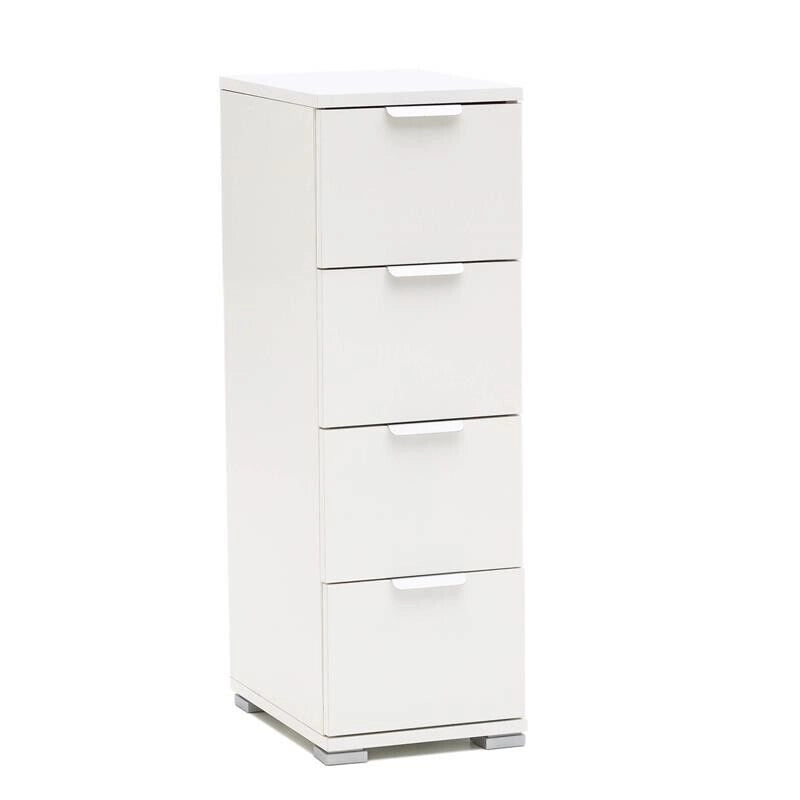 CASSETTIERA BASIC CON 4 CASSETTI IN COLORE BIANCO 27 X 38 X H 85 CM