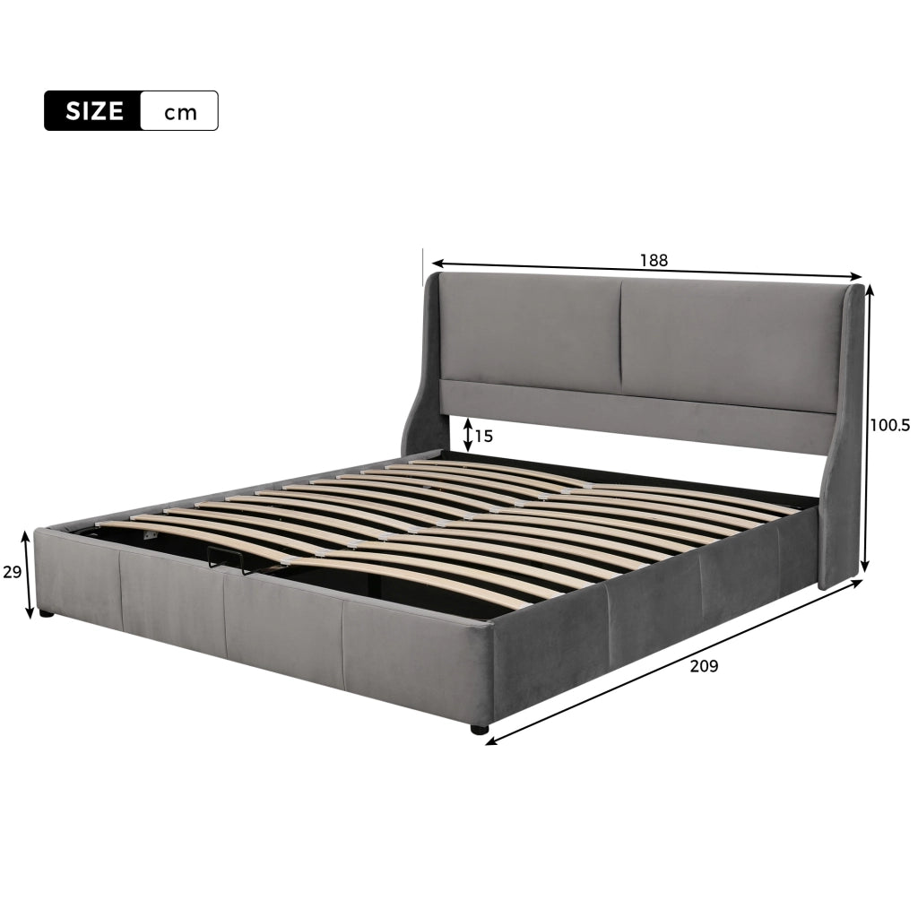 letto imbottito velluto grigio 180 x 200 cm