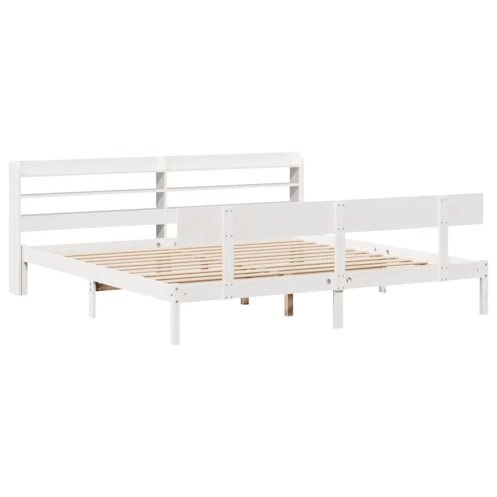 Letto senza Materasso-Struttura Letto Bianco 180x200 cm Legno Massello di Pino 863023