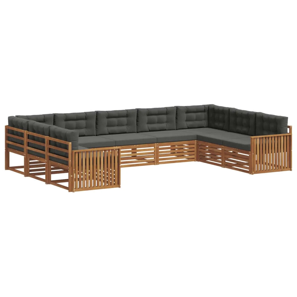 Set di divani da esterno con cuscino 9 pcs Naturale e Antracite 3374127