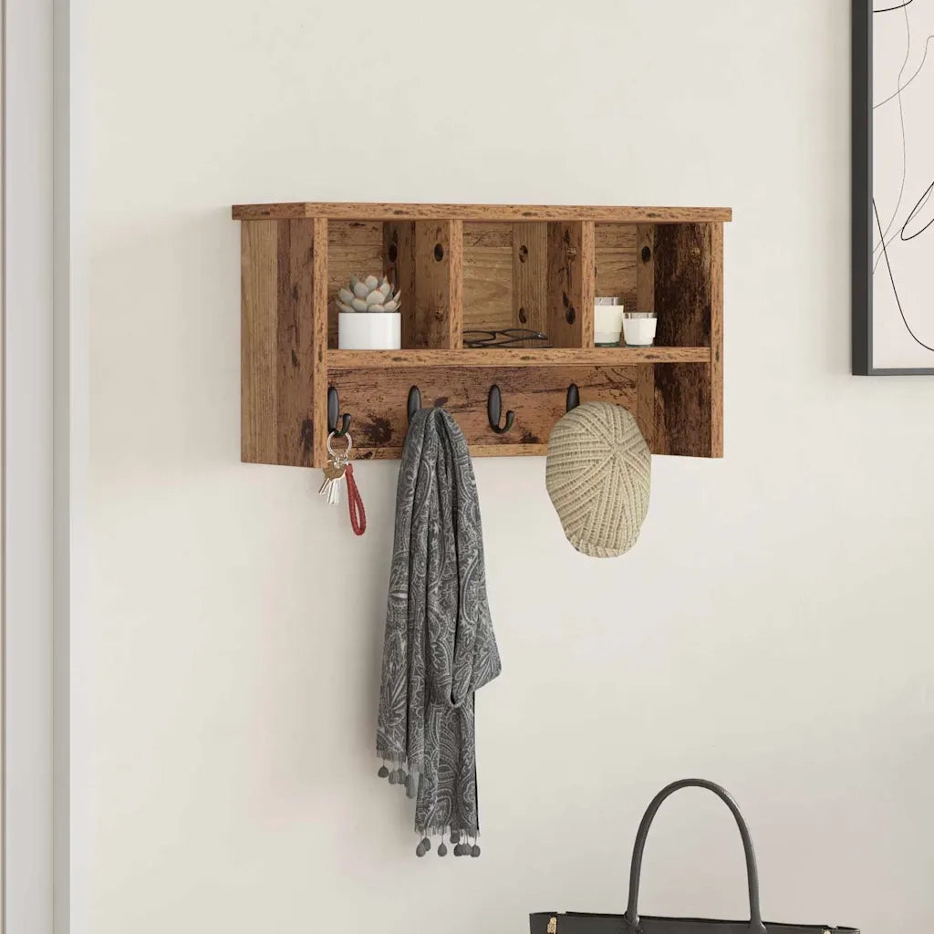 Appendiabiti a muro Legno vecchio 50 x 16 x 26 cm 874313