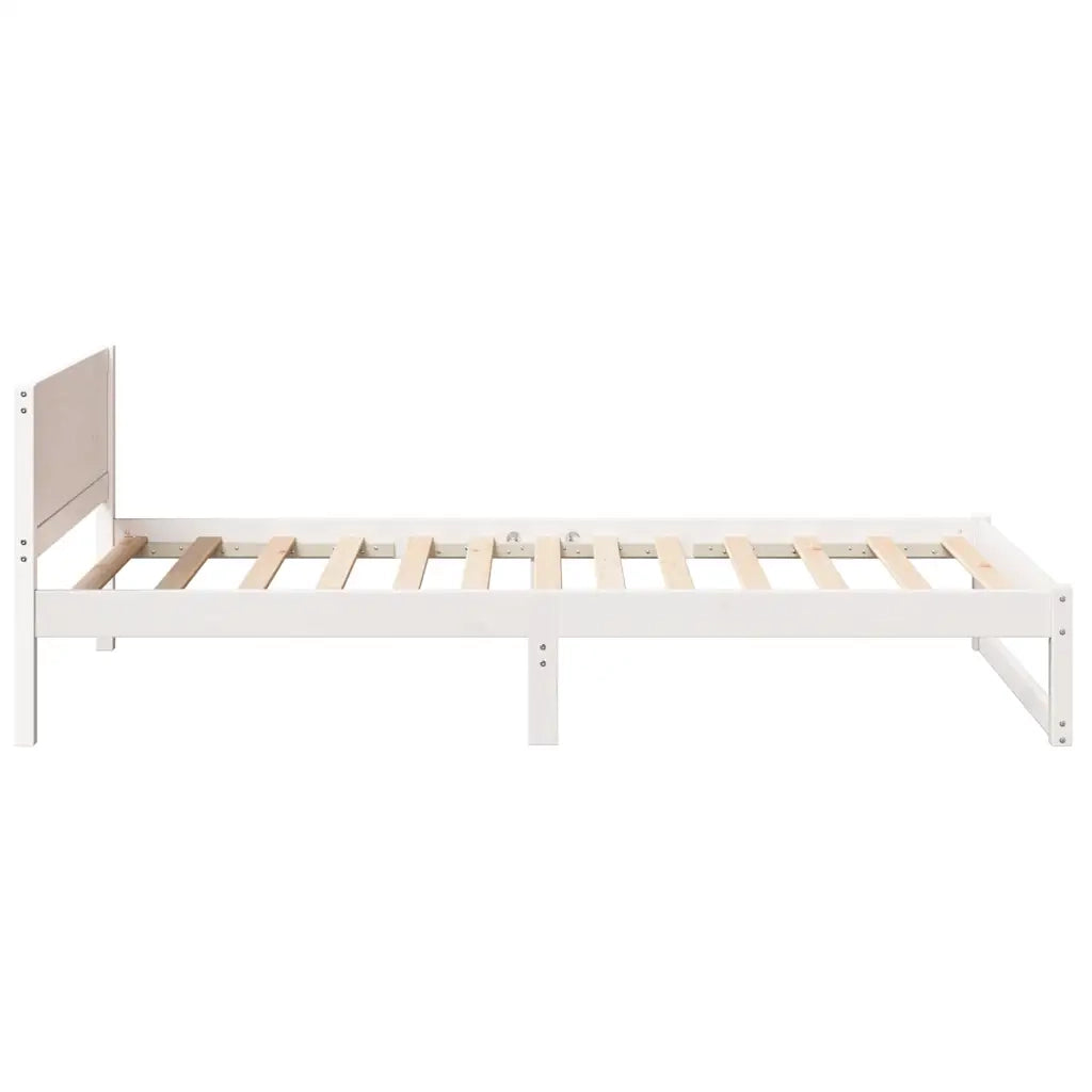 Struttura del letto Bianco 90 x 200 cm Pino massello 873290