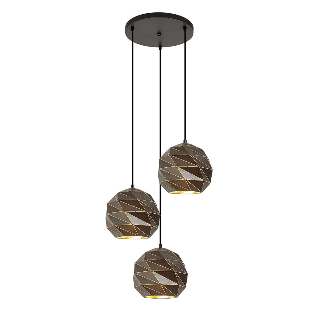 Italux Palermo lampadario moderno antracite 3xE27 Ø49