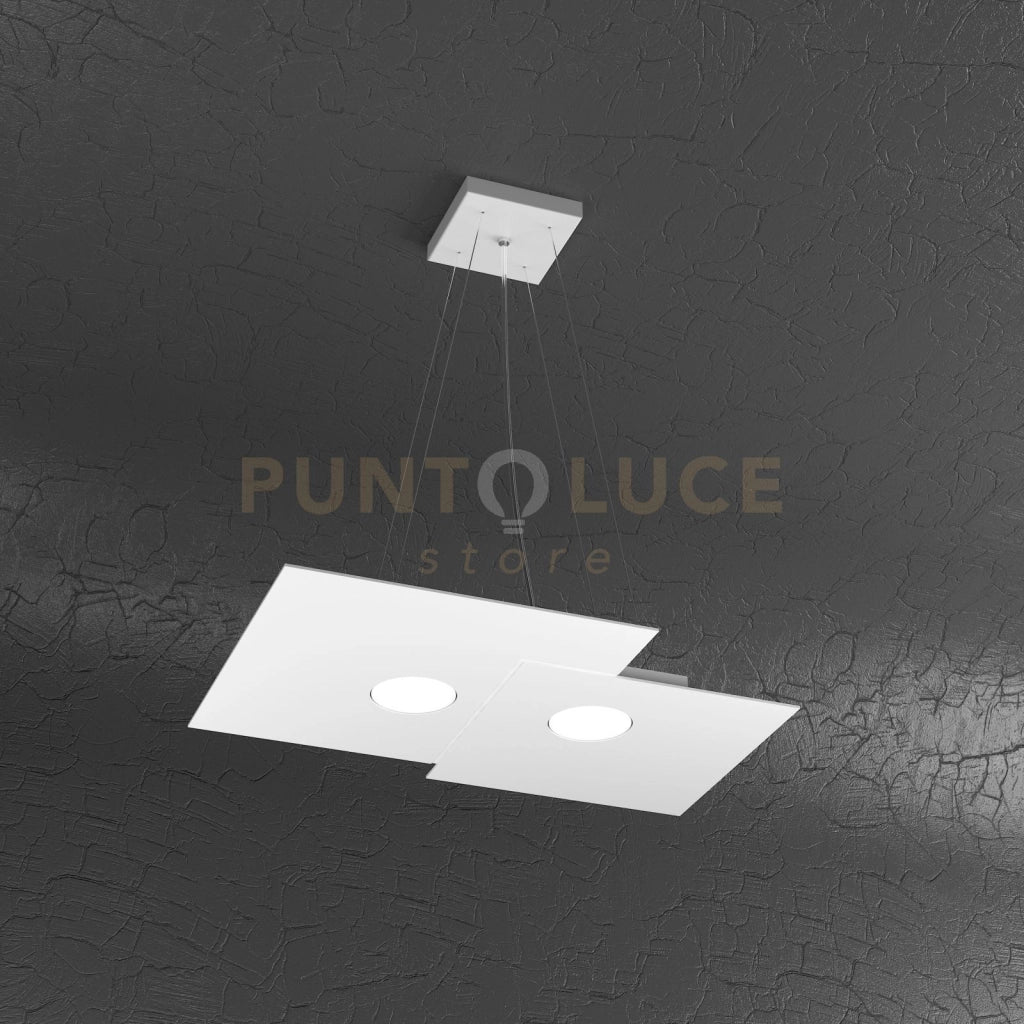 PLATE SOSPENSIONE 2 LUCI BIANCO 1129-S2 R-BI