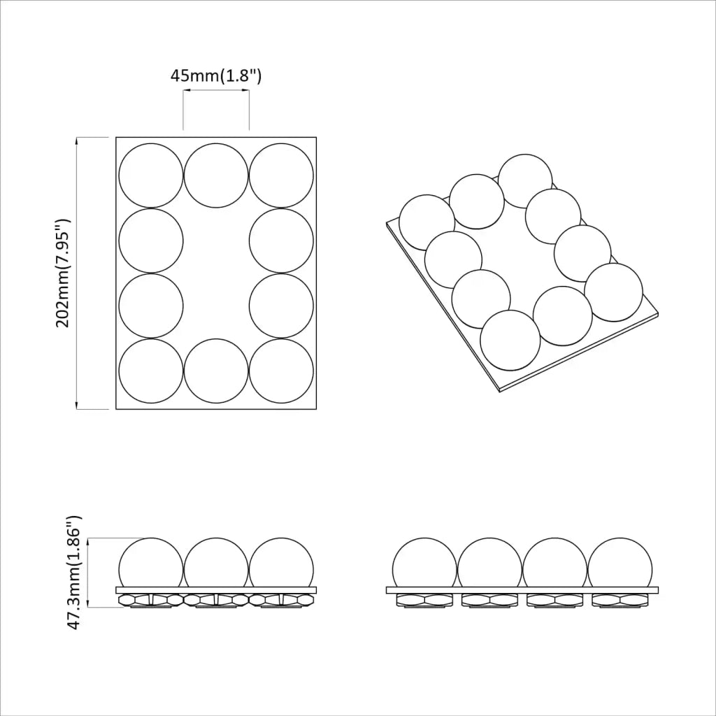 Luci per Specchio Bianco 4,5 x 4,5 x 4,7 cm Plastica 864914