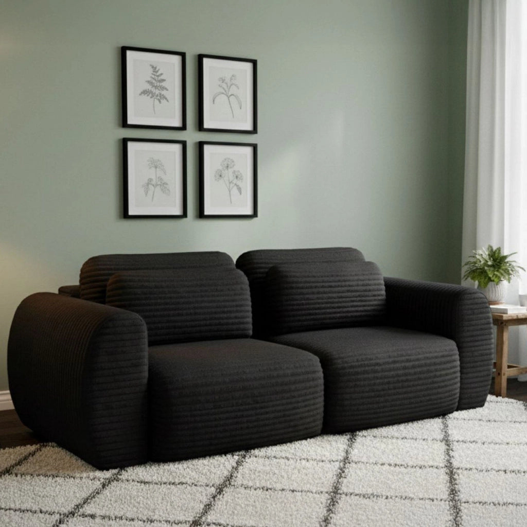 Golgi, Divano Letto 2 Posti Contenitore, 266x121 cm Nero