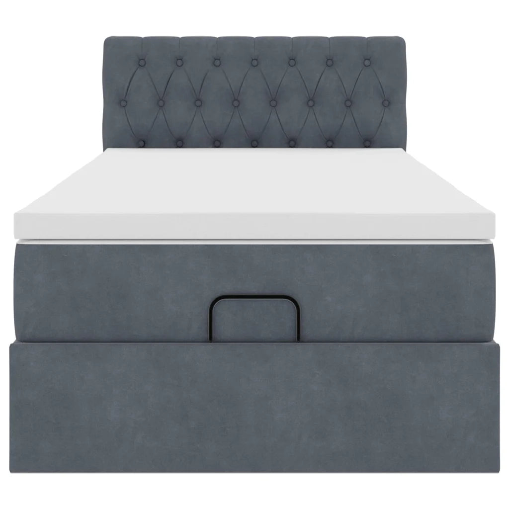 Struttura Letto Pouf con Materasso 90x190 cm in Velluto 3312663