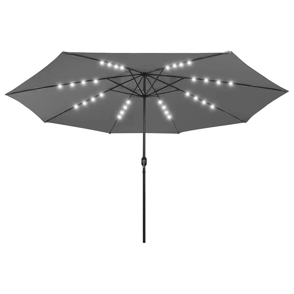 Ombrellone da Giardino-Ombrello da Balcone con Luci LED 400 cm Antracite