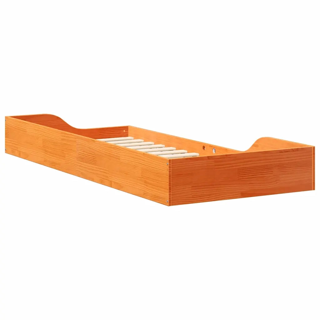 Struttura del letto Marrone cerato 100 x 210 cm Pino massello 873408