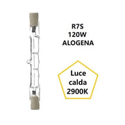 R7S LAMPADINA LINEARE ALOGENA 120W LUCE CALDA 2900K 2250 LUMEN 79 MM BOT