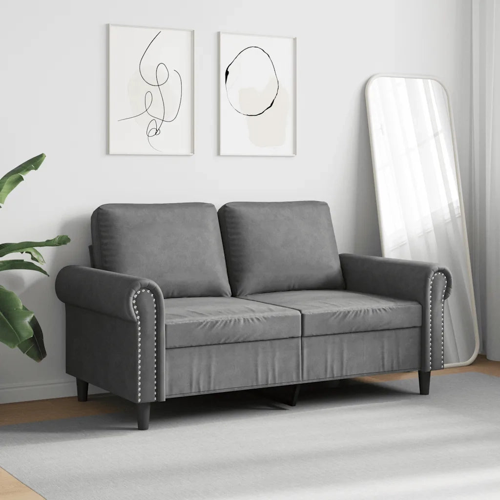 Divano a 2 Posti-Sofa 2 Posti grigio scuro 120 cm in Velluto 287011
