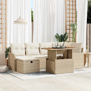 Set Divano da Giardino con cuscino 7 pcs Beige polyrattan 3359942