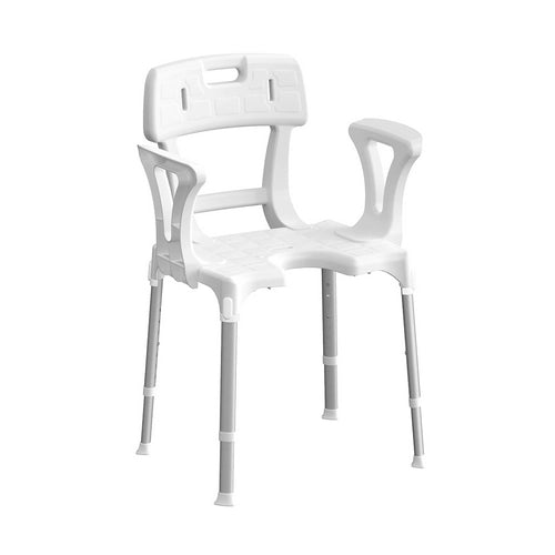 SEDIA DA DOCCIA CON APERTURA BRACCIOLI E SCHIENALE- Bianco- DH- pezzi 1