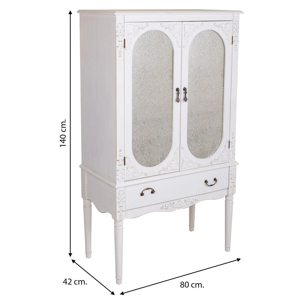 Armadio in legno bianco 80x42x140h