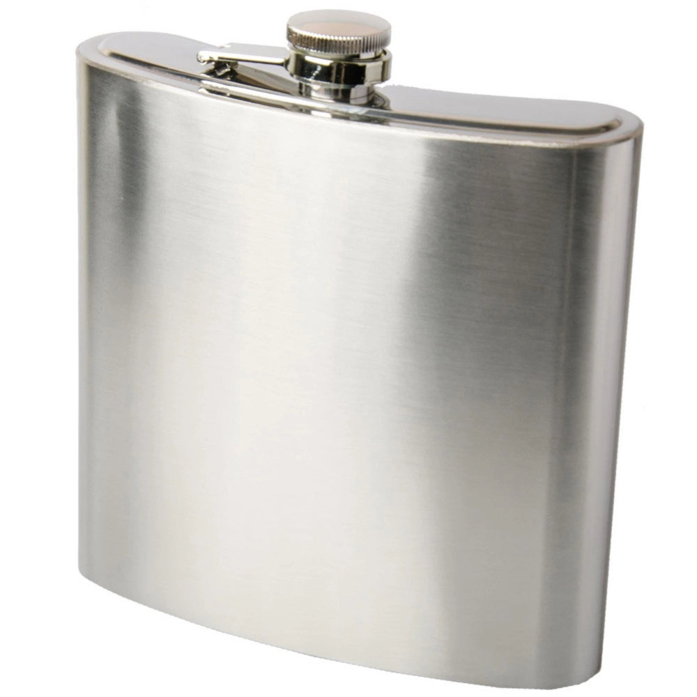Trade Shop - Fiaschetta Portaliquore In Metallo Xxl Tascabile Capacita' 180ml Altezza 18,5cm -