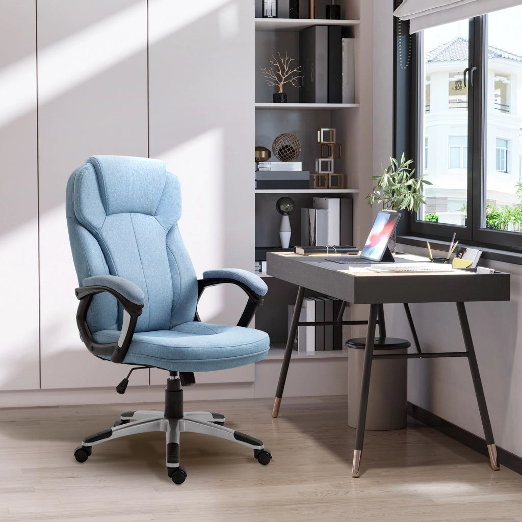 Sedia da Ufficio Girevole Regolabile in Altezza ¨C Minimal ¨C Blu Chiaro Tela 66x75x110-120 cm