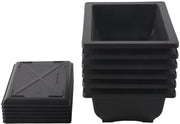 Set di 6 vasi per bonsai - vasi in plastica quadrati - con rete integrata