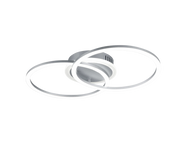 Plafoniera LED doppio cerchio, metallo, alluminio, L 50 cm, Venida