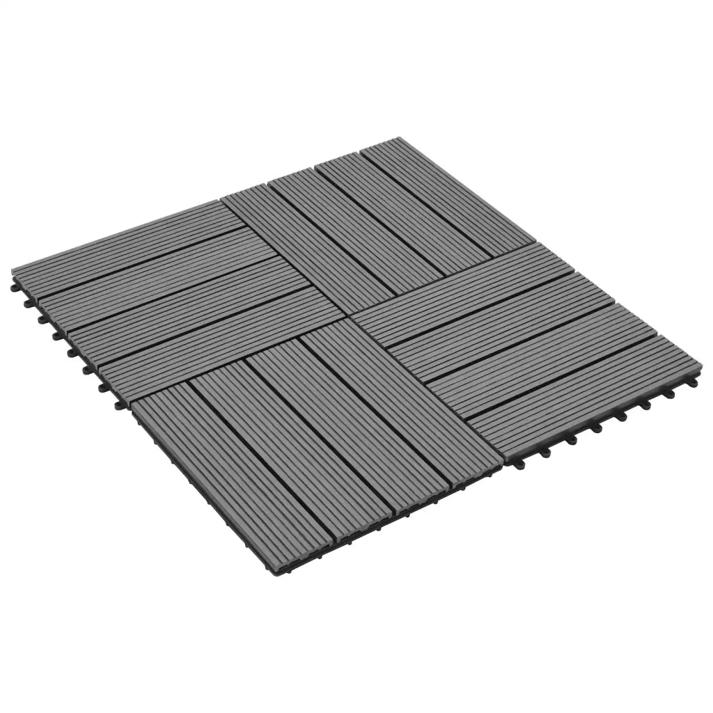 Piastrella per Decking 22 pz Grigio 30 x 30 cm WPC CFW5721643