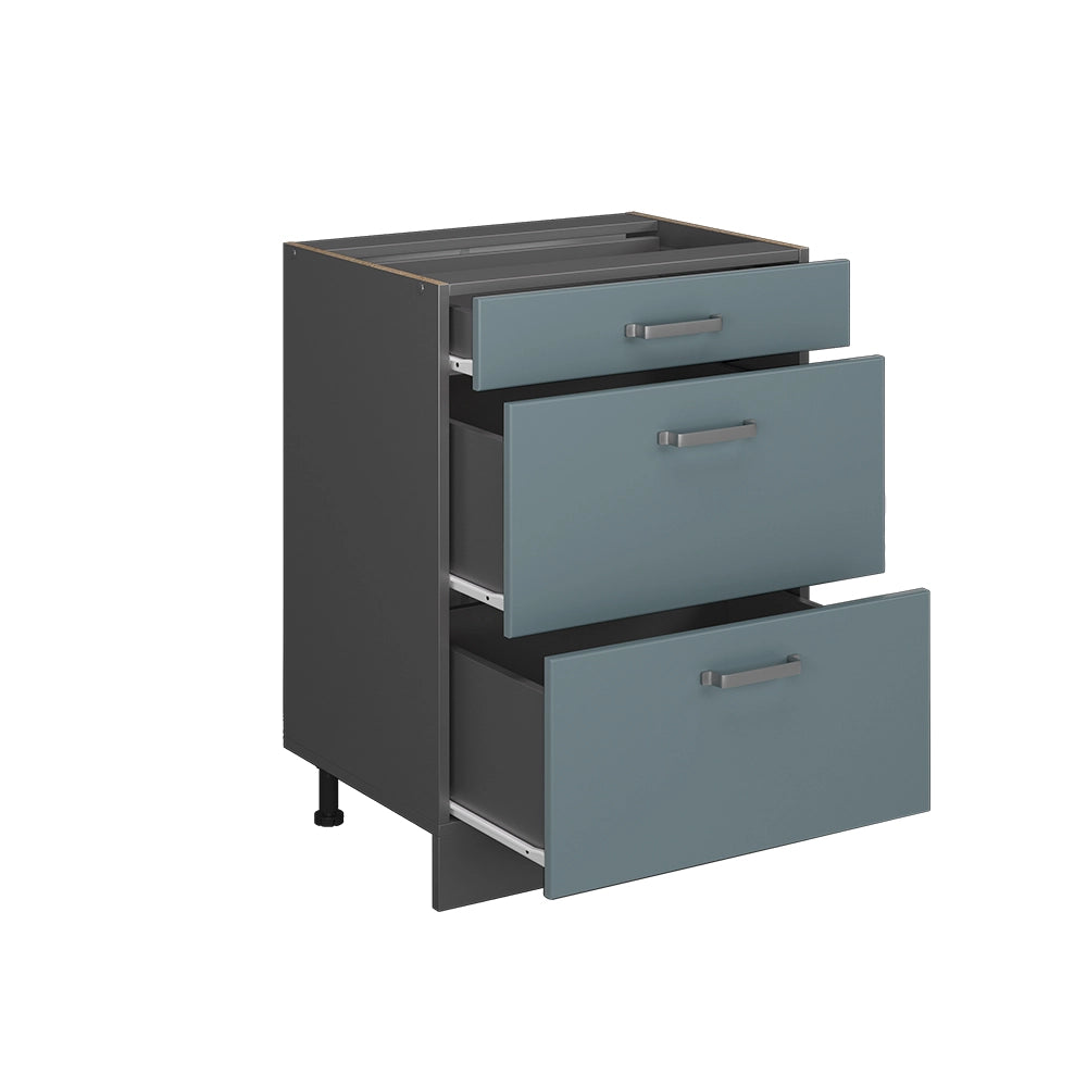 Mobiletto base per cucina R-Line Grigio-blu/Antracite 60 cm PL Marmo Vicco