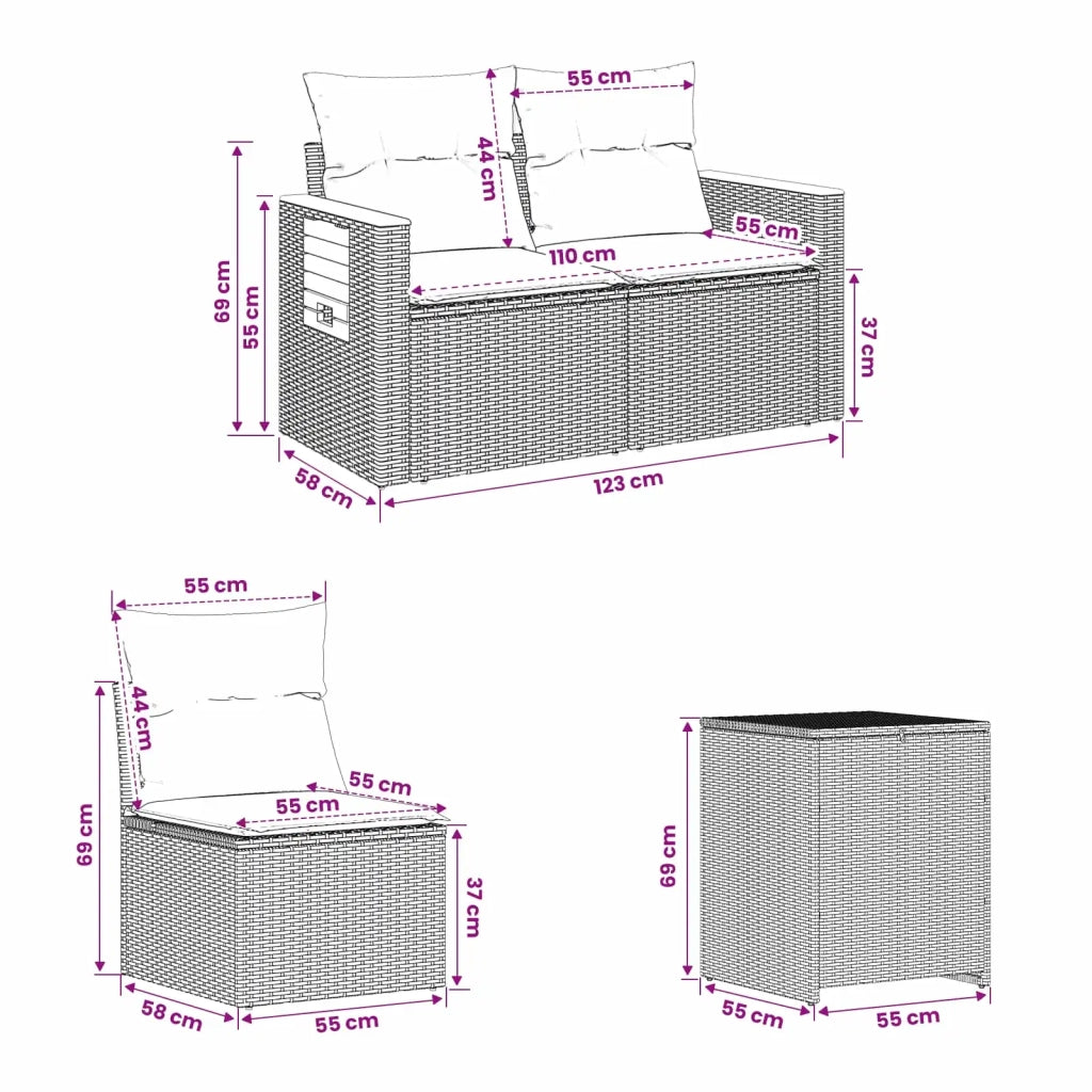Set di divani 7 pz Grigio e Grigio Scuro 3448874