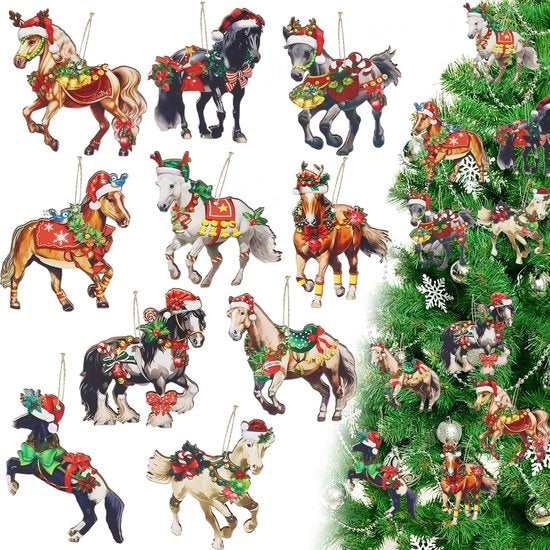 Set di 40 Sostegni di Natale in Legno per Cavallo per Feste