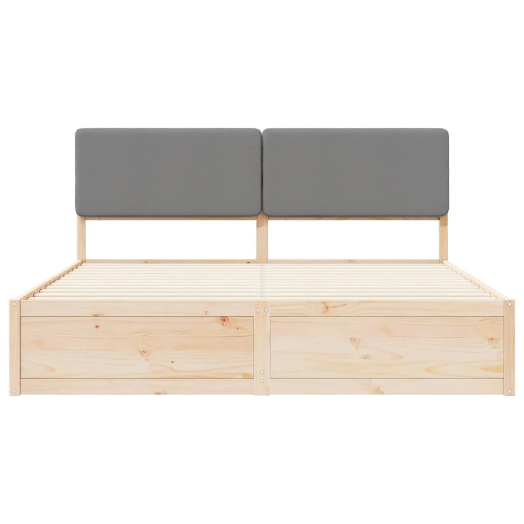 Letto con Testiera Rivestita-Struttura Letto con Testiera Grigio chiaro 200 x 200 cm 909745