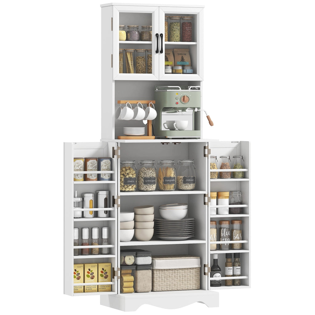Mobile cucina alto 4 ante 8 ripiani portaspezie ¨C Xylo ¨C Bianco 60x39,5x179,6cm