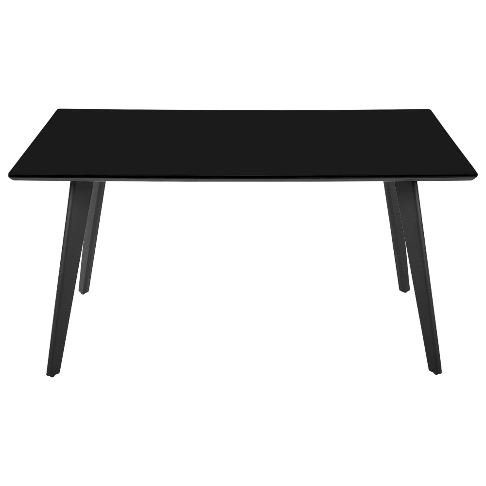 Tavolo da pranzo nero Piano d'appoggio 150 x 90 cm Gambe in metallo Tavolo da cucina tradizionale