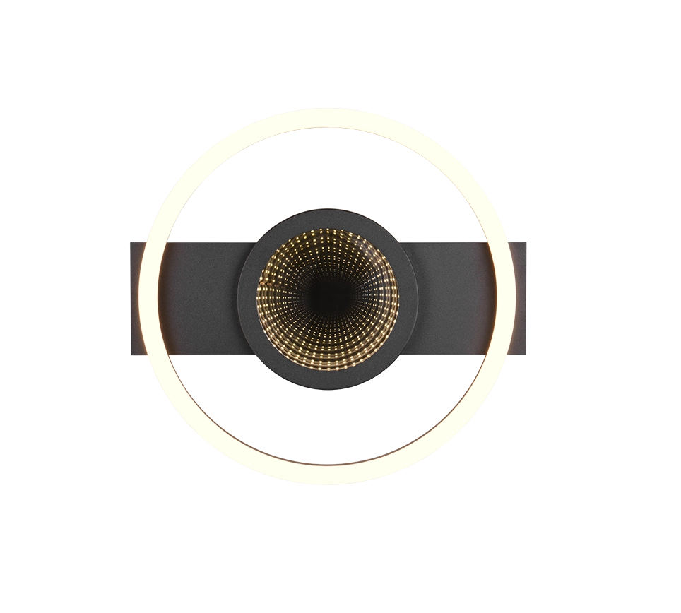 Plafoniera LED rotonda, metallo, nero, L 36 cm, Wheeler