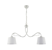 Lampada sospensione retro bianca doppia 2xE27 Jupiter Kamelia