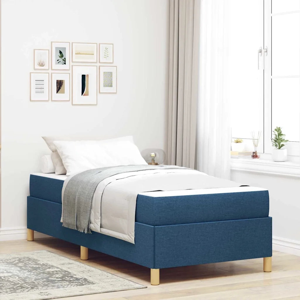 Struttura del letto con materasso Blu 100 x 200 cm Tessuto 3398919