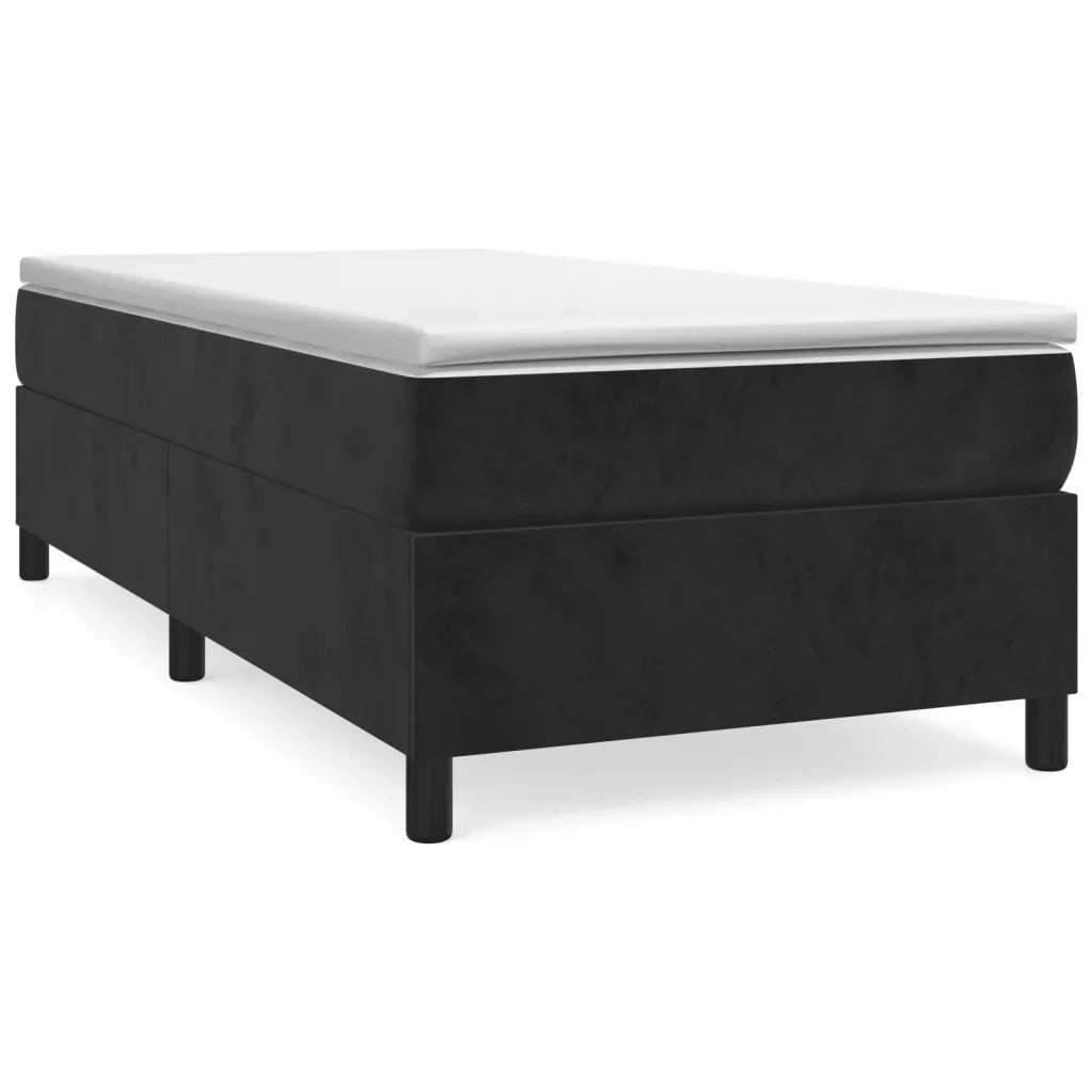 Letto singolo | Letto per adulti | Struttura Letto a Rete a Molle Nero 90x190 cm in Velluto
