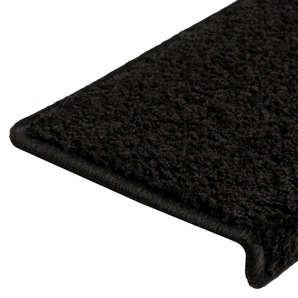 Tappetini per scale 20 pz | Gradini per Scale 65x21x4 cm Nero Bordo rettangolare