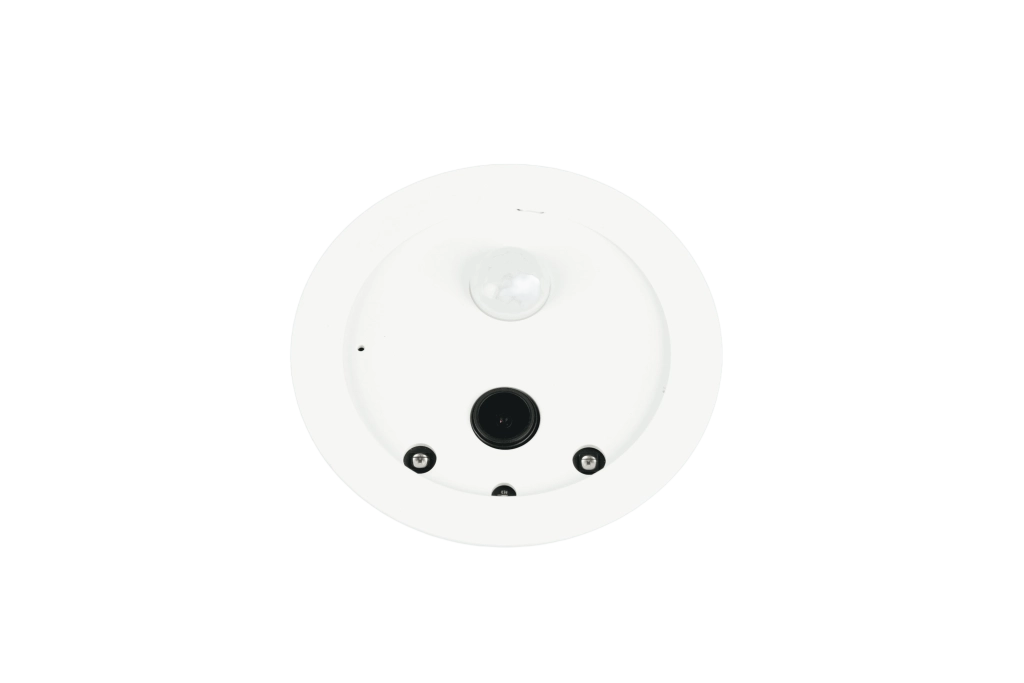 Plafoniera LED con videocamera integrata, plastica, bianco, D40 cm, Aspetta