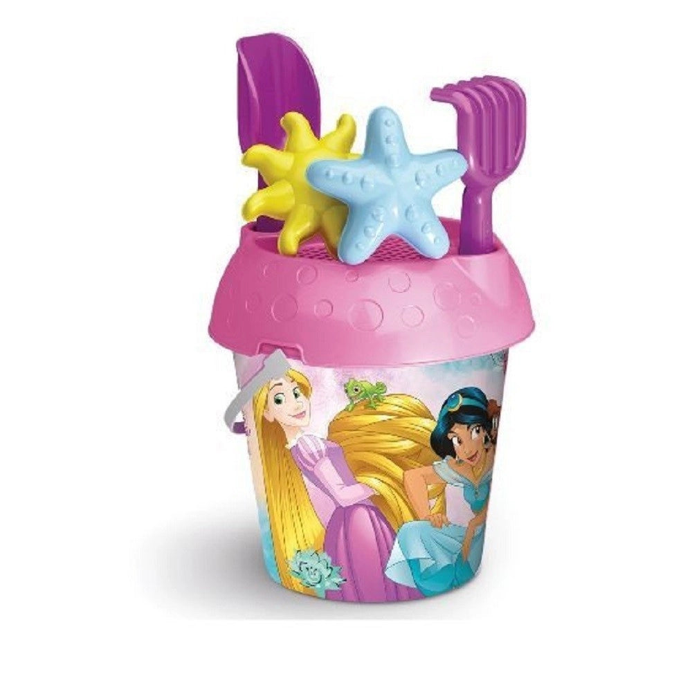 Trade Shop - Secchiello 18cm Principesse Con Formine Accessori Giochi Mare Per Bambine 704009 -