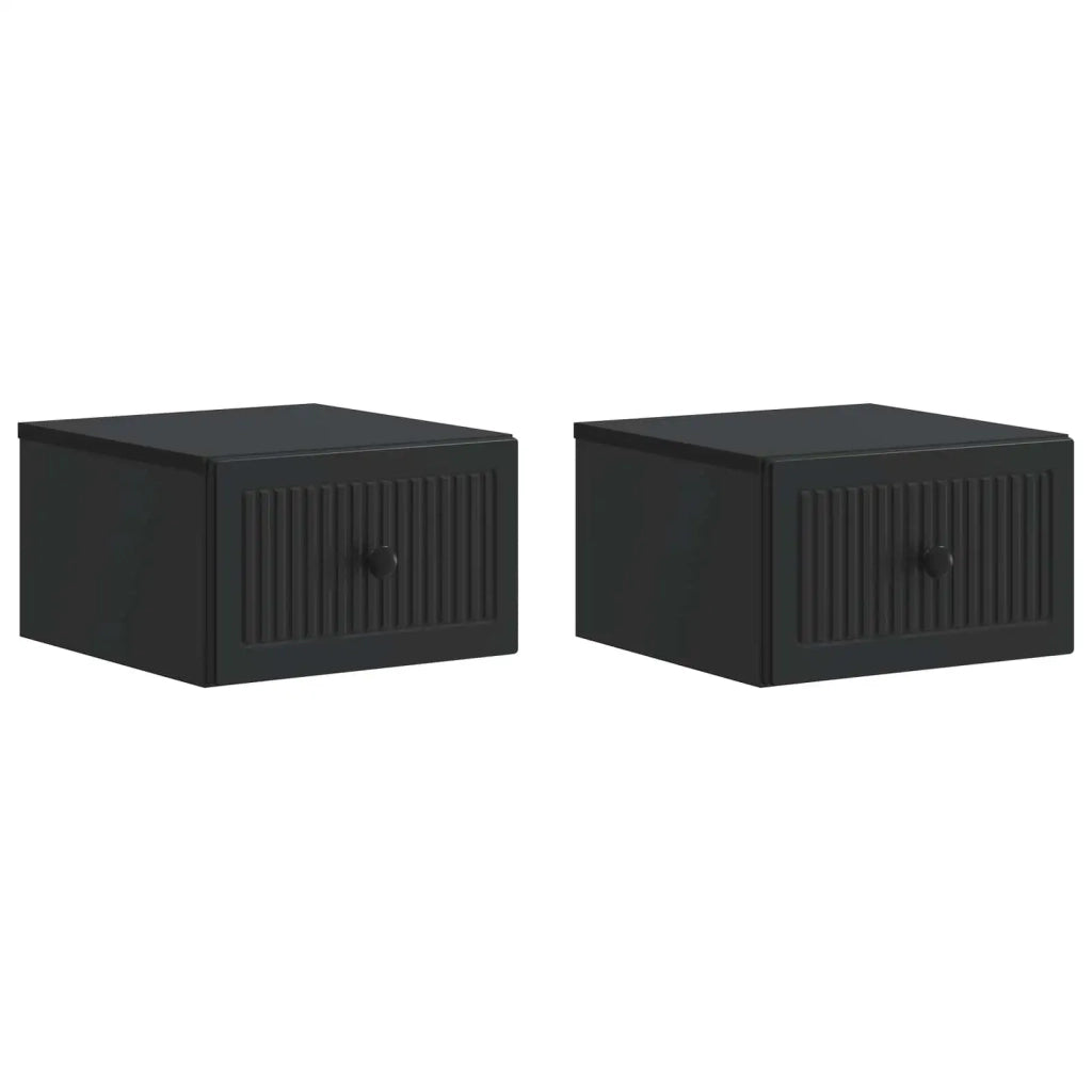 Mobiletto da notte a muro 2 pcs Nero 33 x 34,5 x 20 cm 897918