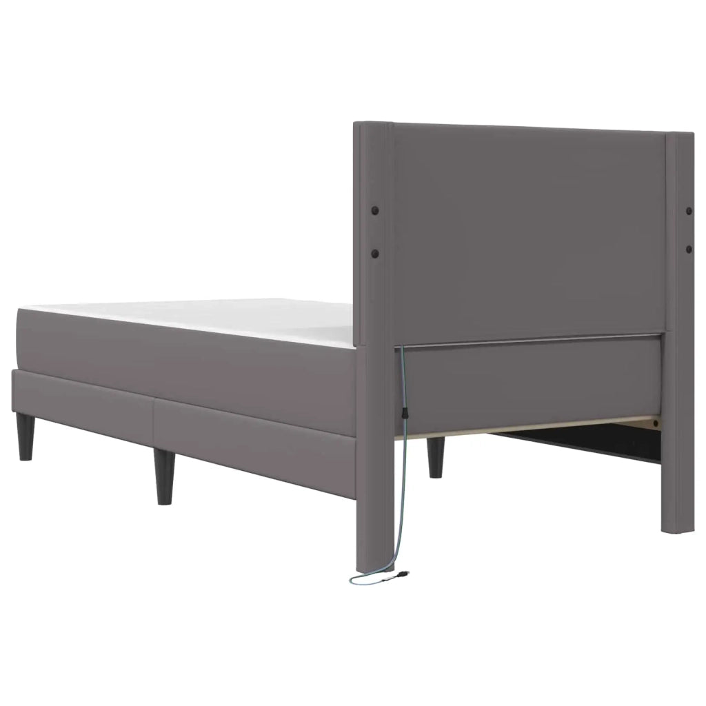 Struttura del letto con testiera Grigio 90 x 190 cm Similpelle 3415282