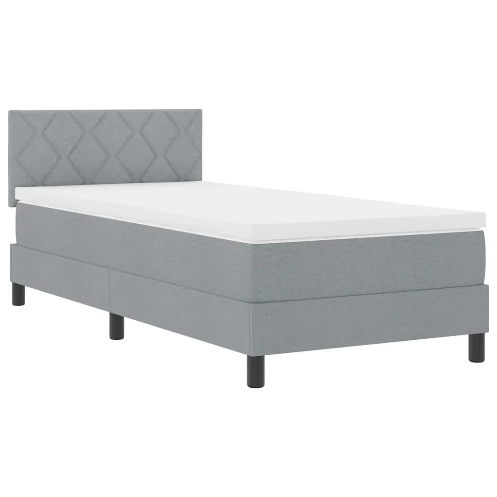 Letto a molle con materasso Grigio chiaro 100 x 200 cm Tessuto 3342261
