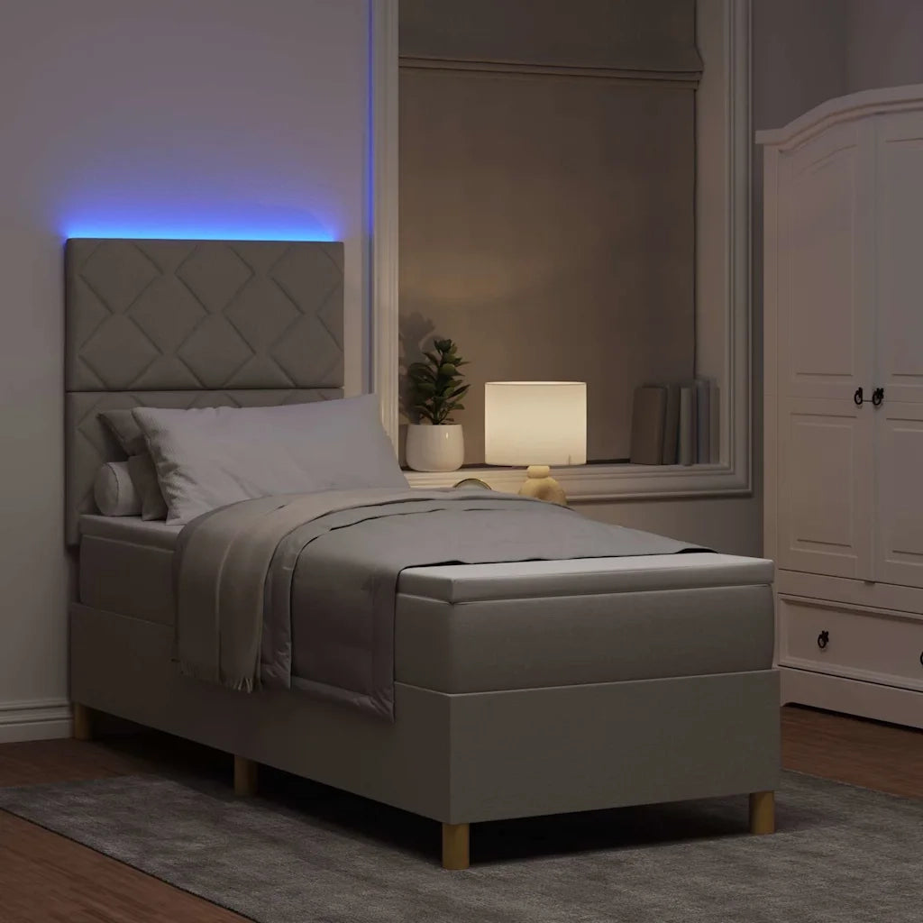 Letto a Sorgente LED con materasso Talpa 80 x 200 cm Tessuto 3343135