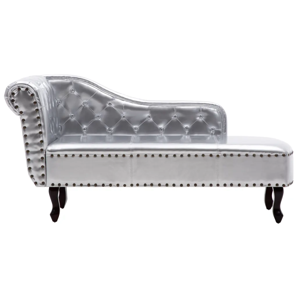 Sedia a Sdraio Argento in Similpelle 60657