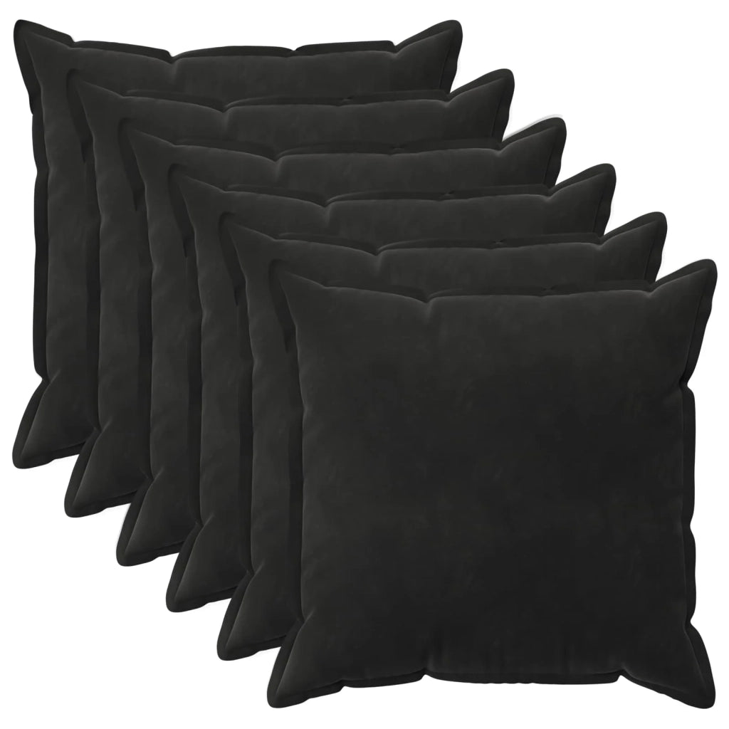 Federa 6 pcs HOUTEN Nero 70 x 70 cm Velluto 921284