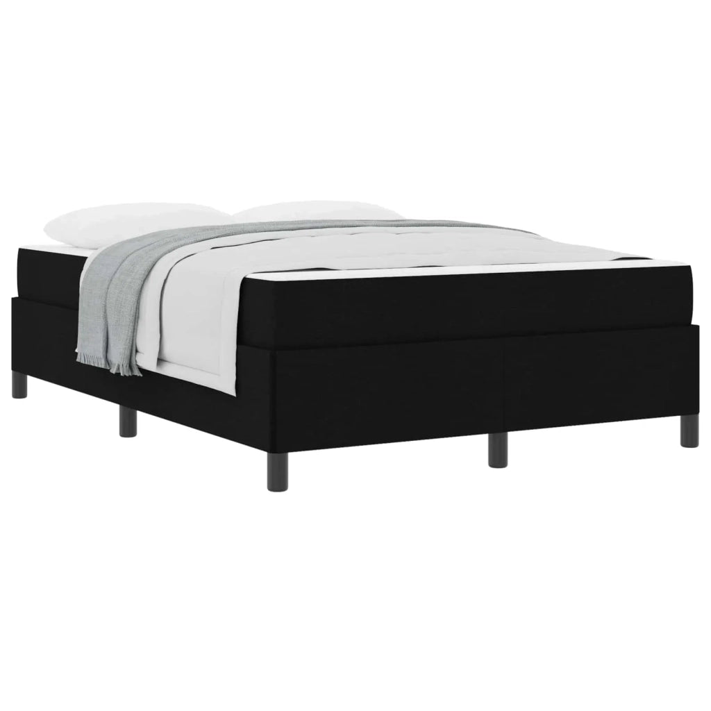 Letto a molle con materasso Nero 140 x 190 cm Tessuto
