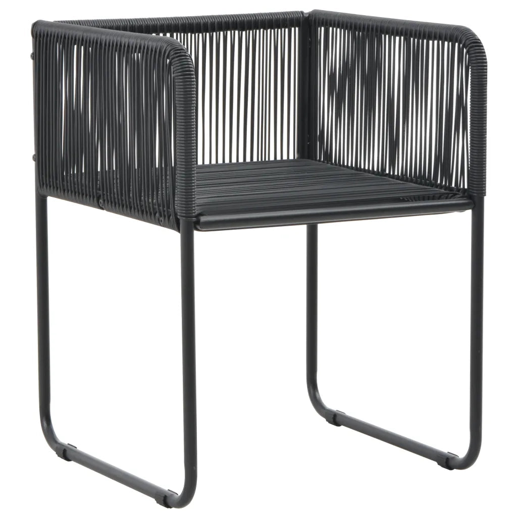 Set da Pranzo da Giardino 5 pz in Rattan PVC Nero e Marrone 3060107