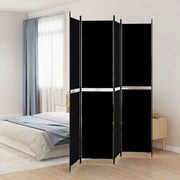 Divisorio Ambienti | Divider per stanze | Paravento a 4 Pannelli Nero 200x220 cm in Tessuto