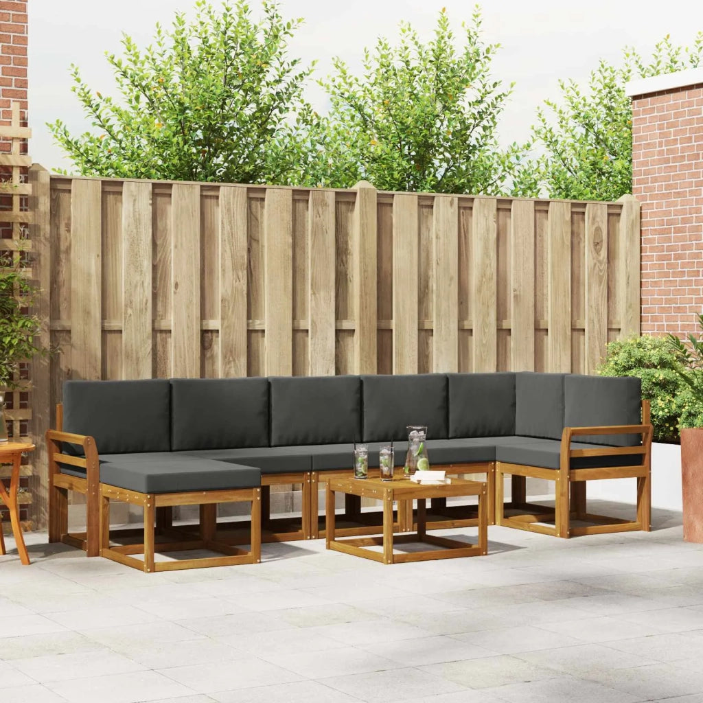 Set di divani da esterno con cuscino 8 pcs Naturale e Antracite 3366745