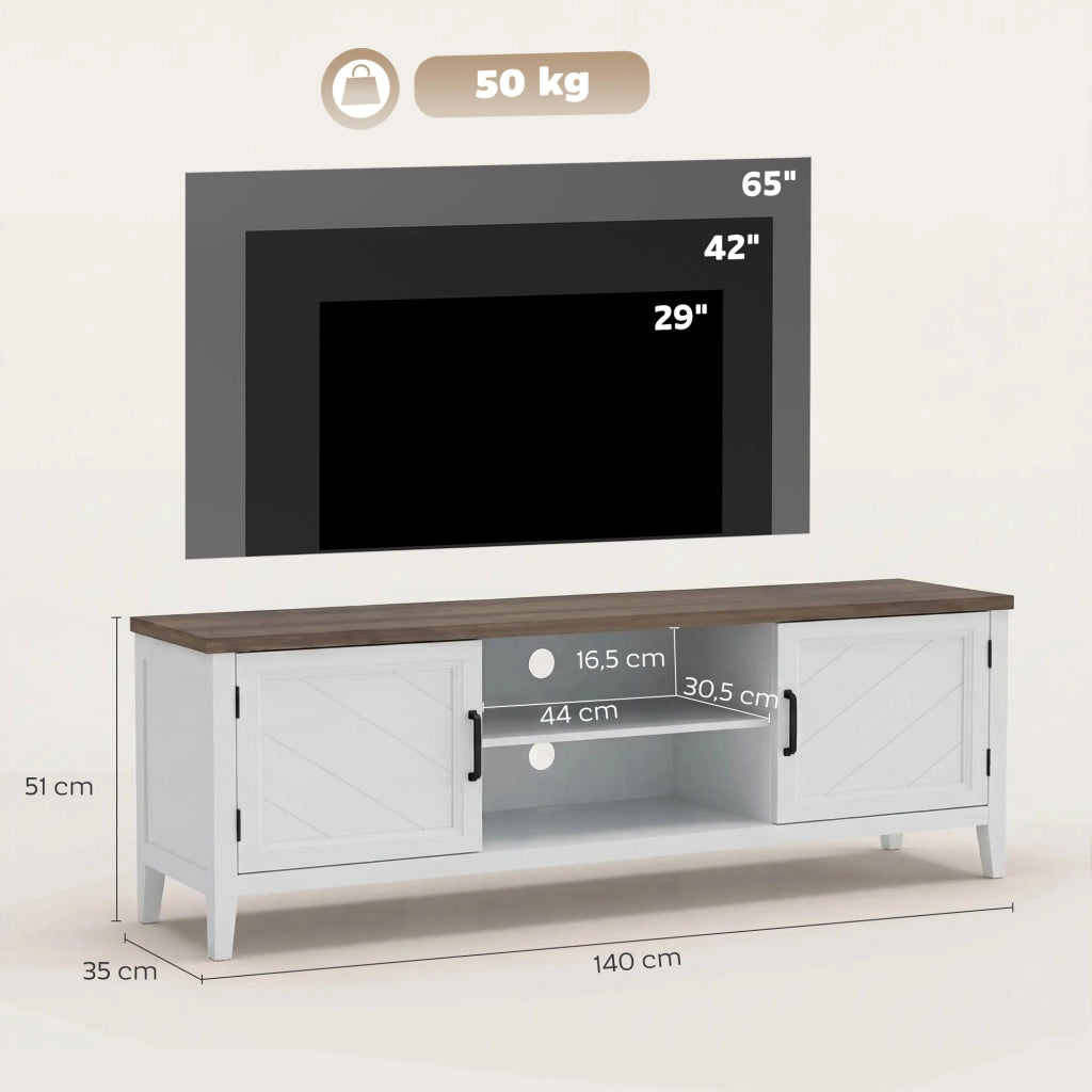 Mobile TV ¨C Minimal ¨C bianco marrone 140 cm