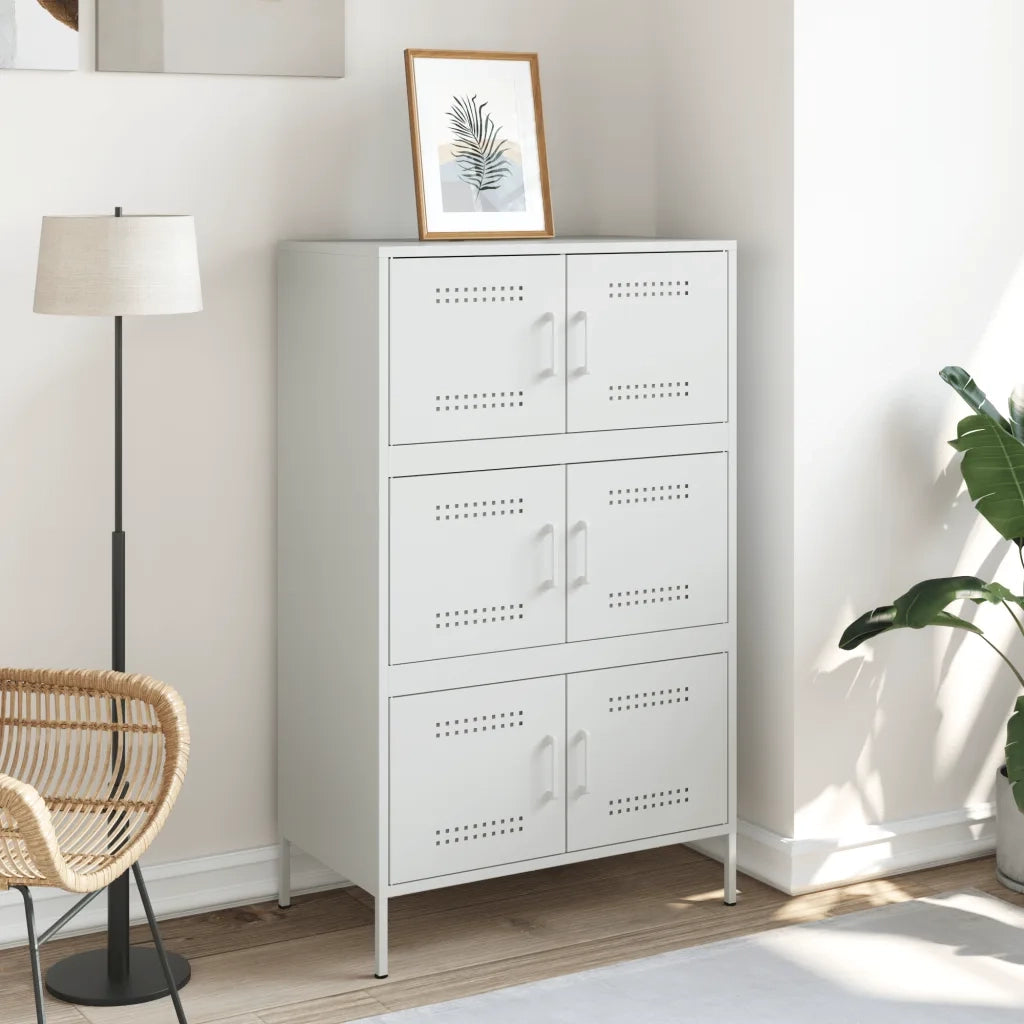 Credenza Bianca 68x39x113 cm in Acciaio 842963